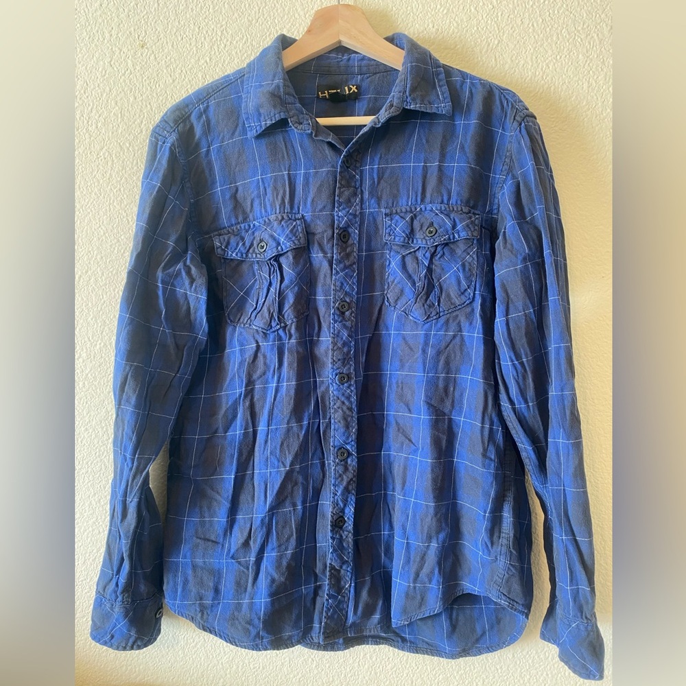 Helix Blue Plaid Men's Shirt